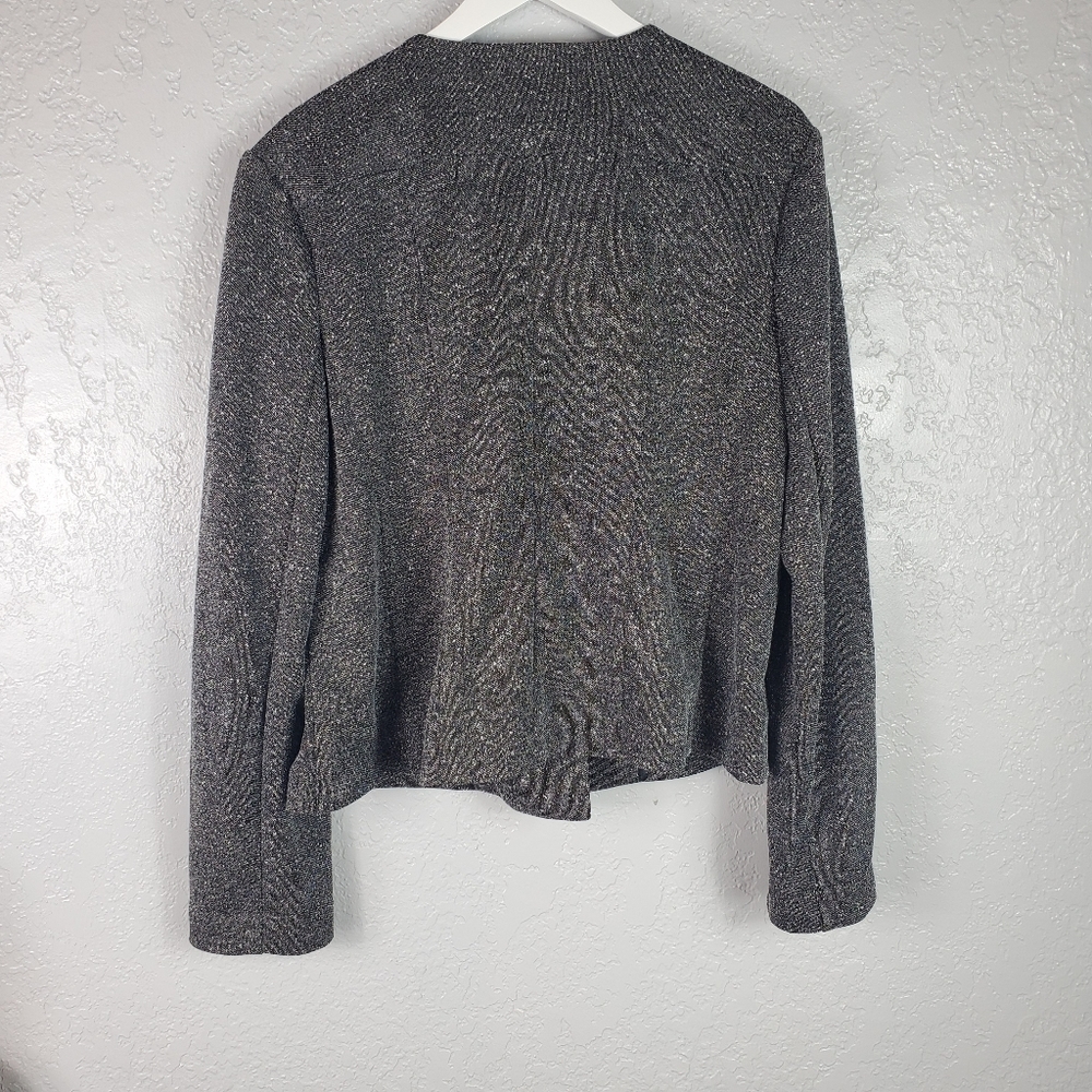 Runway Style Gray Edgy Plus-Size Bomber Jacket - Picture 12 of 14